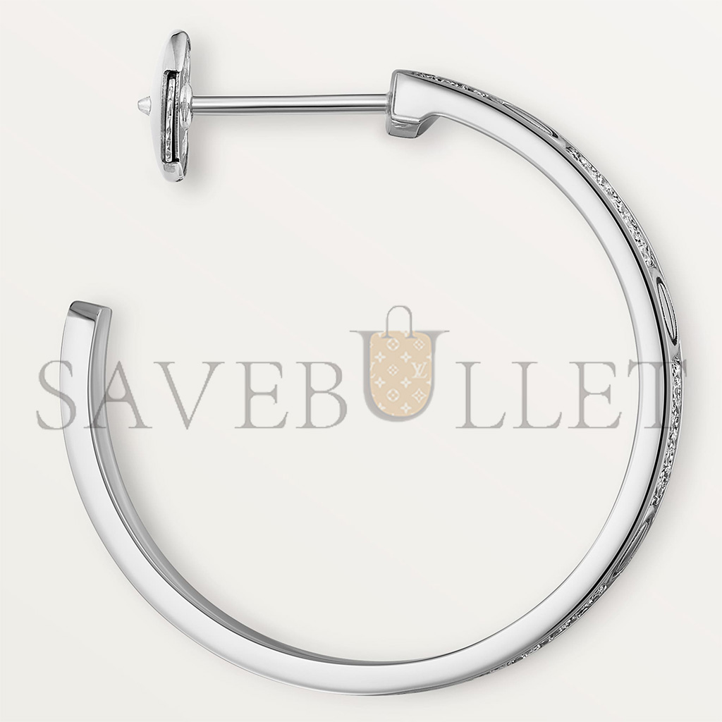 Ca*t*er love hoop earrings, medium model, paved n8515193